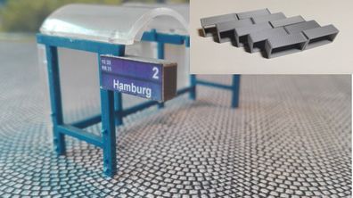 Zugzielanzeiger 10 Stück Rahmen ohne Beschriftung | Bahnsteig | Bahnhof |1:87