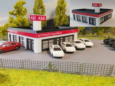 modernes Autohaus | Autohandel K&S | Spur N | 1:160