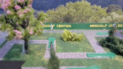 Minigolf Anlage | Spur N 1:160 | Bausatz | Golf | Golfanlage mit Kiosk