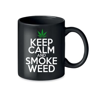 Blondie & Brownie Büro Kaffee Tasse Tee Becher Spruch Keep Calm And Smoke Weed