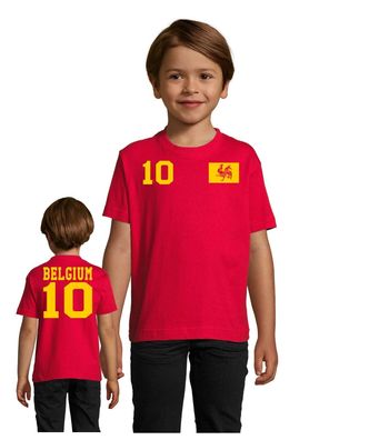 Fußball Hand Meister EM WM Lustig Kinder Shirt Belgien Belgium Wunschname Nummer