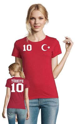 Fußball Sport EM WM Damen Shirt Trikot Türkei Türkiye Turkey Wunschnummer Name