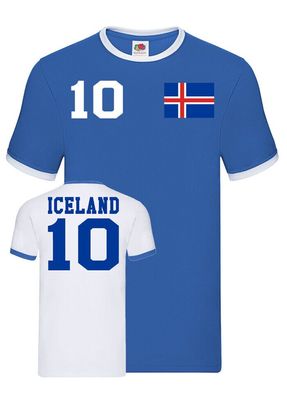 Fußball Hand Meister EM WM Herren Shirt Trikot Island Iceland Wunschname Nummer