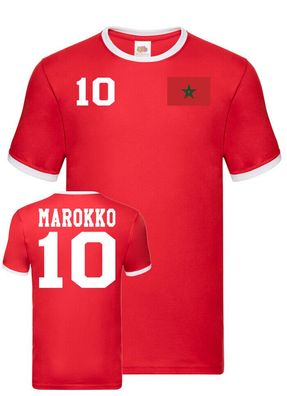 Fußball Hand Meister EM WM Herren Shirt Trikot Marokko Morocco Nummer 10 Katar