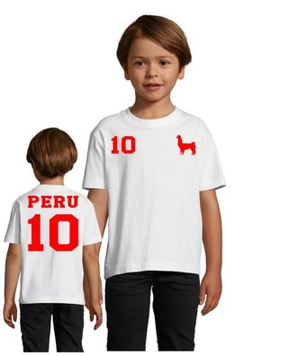 Fußball Handball Copa America WM Kinder Fun Shirt Trikot Peru Wunschname Nummer
