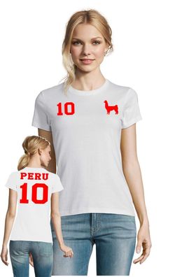 Fußball Handball Copa America Fun WM Damen Shirt Trikot Peru Wunschname Nummer
