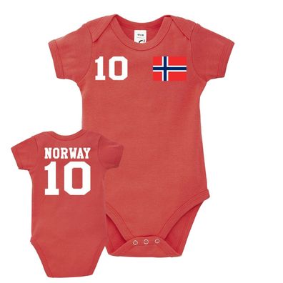 Fußball Meister EM WM Baby Strampler Body Norwegen Norway Wunschname Nummer