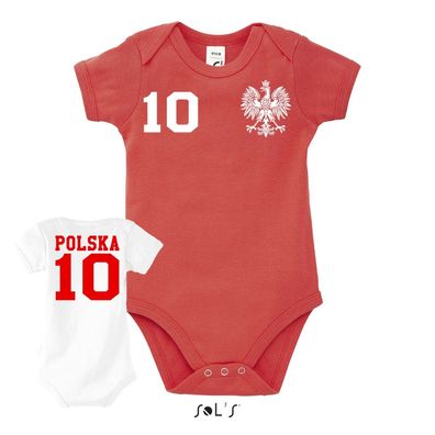 Fußball Handball EM WM Baby Strampler Body Trikot Polen Polska Wunschname Nummer