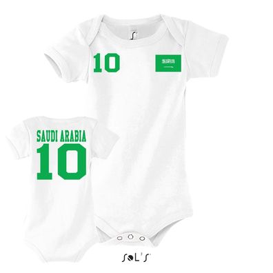Fußball WM Baby Strampler Body Trikot Saudi Arabien Arabia Wunschname Nummer