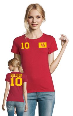 Fußball Hand Meister EM WM Damen Shirt Trikot Belgien Belgium Wunschname Nummer
