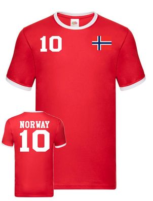 Fußball Sport Hand EM WM Herren Shirt Trikot Norwegen Norway Wunschname Nummer