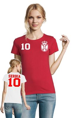 Fußball Hand EM WM Meister Damen Shirt Trikot Serbien Serbia Wunschname Nummer