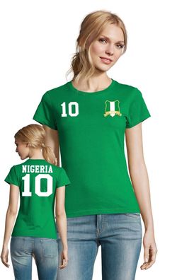 Fußball Hand Meister EM WM Damen Shirt Trikot Nigeria Afrika Wunschname Nummer