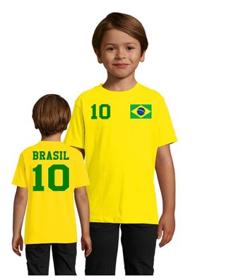 Fußball Sport WM Kinder Shirt Trikot Brasilien Wunschname NUMMER Copa Meister