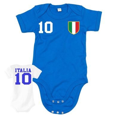Fußball EM WM Meister Baby Strampler Body Trikot Italien Italy Wunschanme Nummer