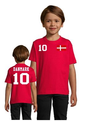 Fußball Handball EM WM Meister Kinder Shirt Trikot Dänemark Wunschname Nummer