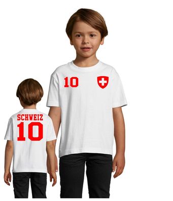 Fußball Handball EM WM Kinder Shirt Trikot Schweiz Switzerland Wunschname Nummer