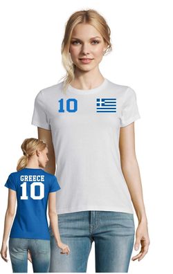 Fußball Meister EM WM Damen Shirt Trikot Griechenland Greece Wunschname Nummer