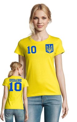 Fußball Handball Sport WM Damen Shirt Trikot Ukraine ??????? Wunschname Nummer