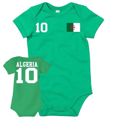 Fußball WM Baby Strampler Body Shirt Trikot Algerien Algeria Wunschname Nummer
