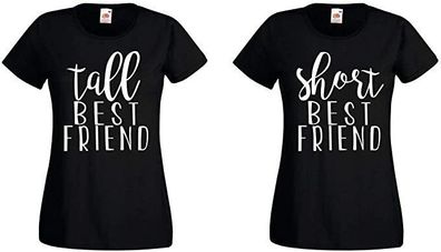 Blondie & Brownie Fun Best Friends BFF Bestie Freundin Damen T-Shirt Short Tall