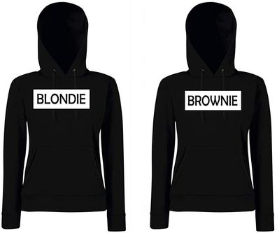 Blondie & Brownie Balken Best Friends BFF Hoodie Beste Freunde Pullover Kapuze