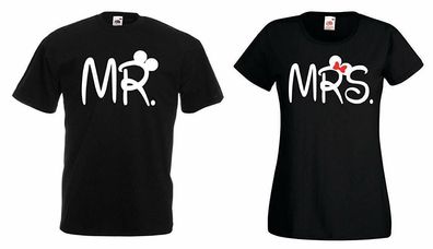 Blondie & Brownie Mr. Mrs. Mickey Minnie Fun Partner Pärchen Paar T-Shirt Shirt