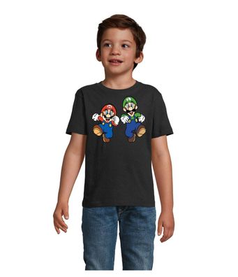 Blondie & Brownie Fun Kinder Baby Shirt Mario Luigi Super Nintendo Yoshi Peach