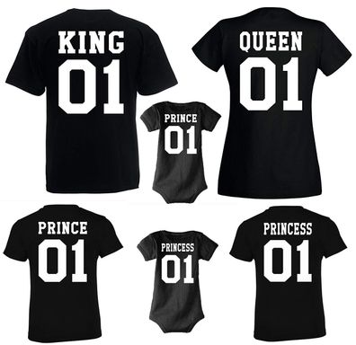 Blondie & Brownie "KING QUEEN PRINCE Princess" Familien T-Shirt Shirt Fun Set