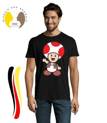 Blondie & Brownie Herren Fun T-Shirt Toad Super Mario Luigi Hero Mushroom Yoshi