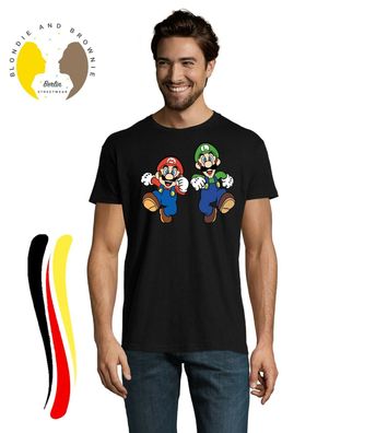 Blondie & Brownie Herren Shirt Mario Luigi Super Nintendo Yoshi Peach Konsole