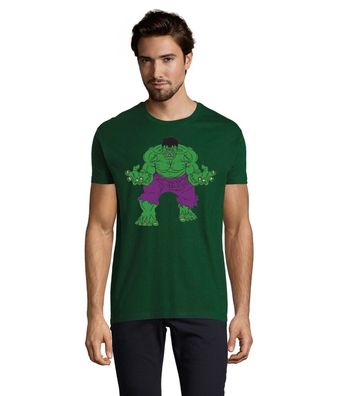 Blondie & Brownie Herren Fun Shirt Hulk Superheld Vintage Marvel Wütender Grün