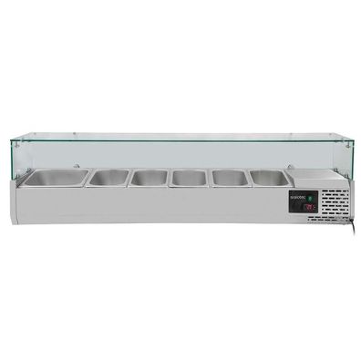 Easyline Kühlaufsatz 380 mit Glasabdeckung 5xGN1/3 + 1xGN1/2 - 1500