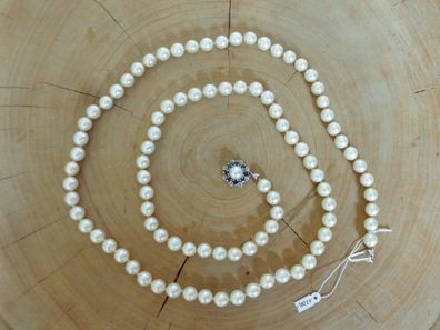 Akoja Perle Kette Perlenketten Weißgold 750 Gold Verschluss Wert 1220, - Euro