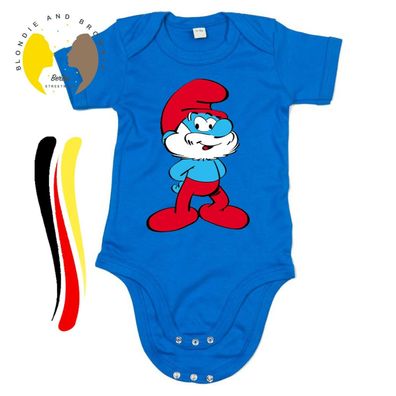 Blondie & Brownie Fun Baby Strampler Body Shirt Papa Schlumpf Smurfs Schlaubi