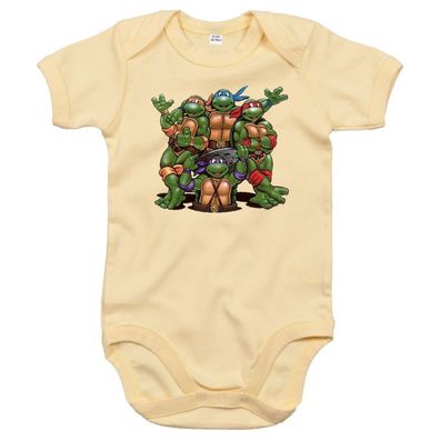 Blondie & Brownie Baby Strampler Body Fun Shirt Ninja Turtles Donatello Pizza
