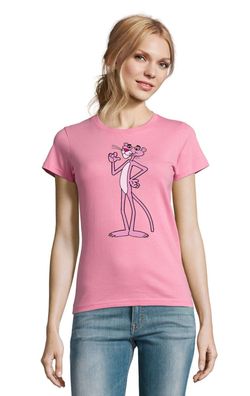 Blondie & Brownie Damen Fun Shirt Pink Panther Rosarote Paulchen Inspektor Comic