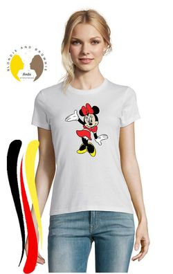 Blondie & Brownie Damen Fun T-Shirt Minnie Tanzt Mickey Mini Lustig Maus Mouse