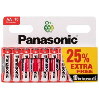 Panasonic Zinc-Kohle AA-Batterien R6 1,5V 10St.