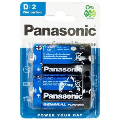 Panasonic General Purpose Zinc-Carbon LR20 Mono-D 2Stück