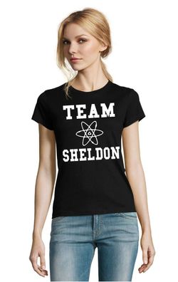 Blondie & Brownie Fun Damen Shirt Team Sheldon Big Bang Cooper Nerd Atom Serie