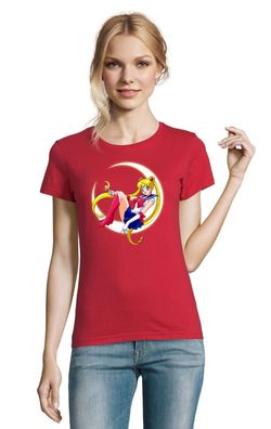 Blondie & Brownie Fun Damen T-Shirt Sailor Moon Shirt Anime Zeichentrick Comic