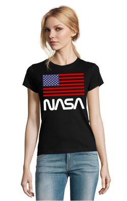 Blondie & Brownie Damen Shirt NASA USA Astronaut Force X Apollo Rocket Elon