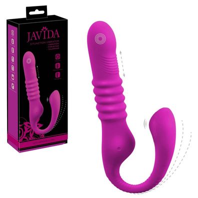Stoß-Vibrator + Klopf-Impulse + Klitoris Vagina Dildo Silikon Sex-Spielzeug USB