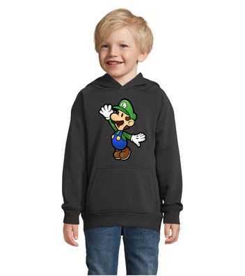 Blondie & Brownie Kinder Hoodie Pullover Luigi Super Mario Nintendo Yoshi Peach