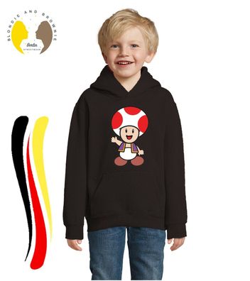 Blondie & Brownie Kinder Fun Hoodie Pullover Toad Super Mario Luigi Mushroom