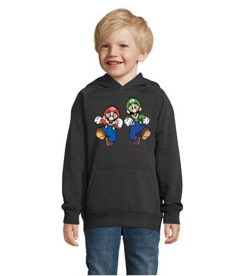Blondie & Brownie Kinder Hoodie Pullover Mario Luigi Super Nintendo Yoshi Peach