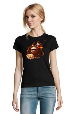 Blondie & Brownie Damen T-Shirt Kong Donkey Diddy Nintendo Gorilla Mario Shirt