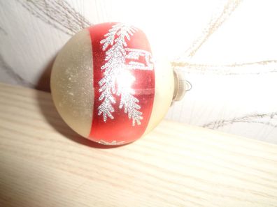 Weihnachtskugeln, Baumbehang rot silber matt 6cm