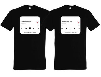 Blondie & Brownie Fun Lovesong Partner T-Shirt Shirt Wunschlied / Musik / Name